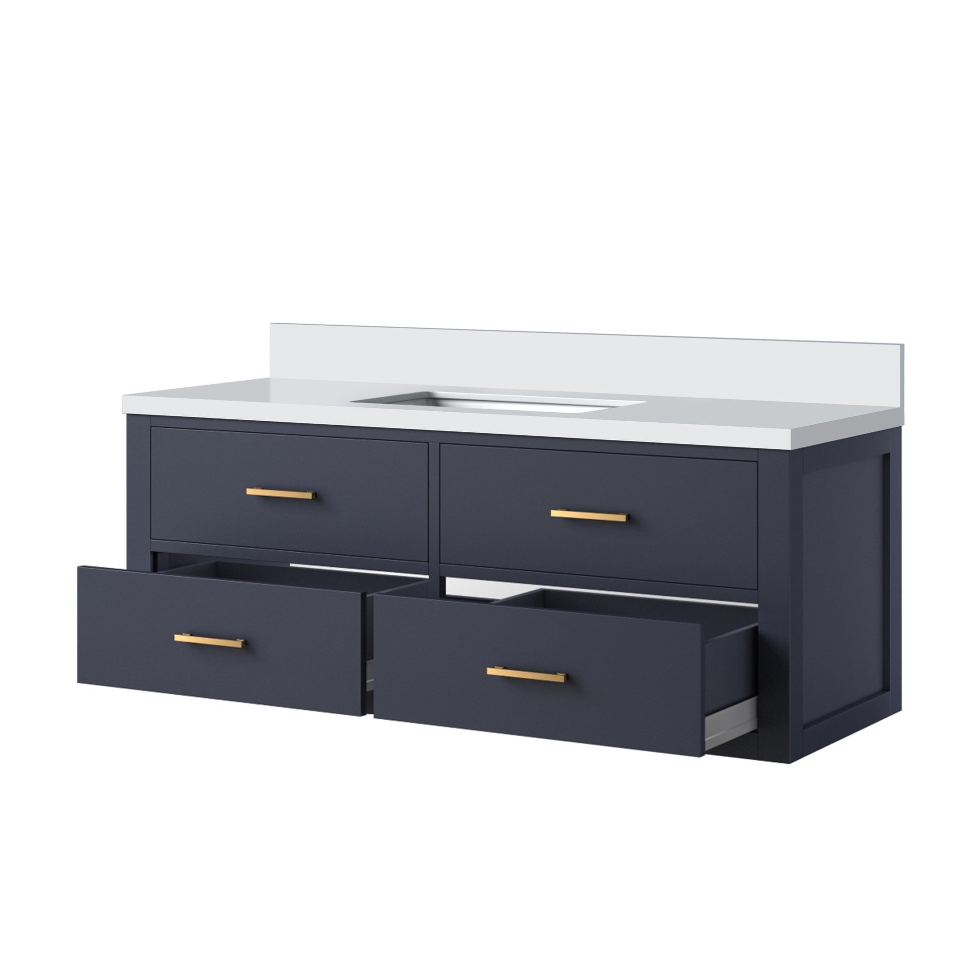 Blue Single Bath Vanity 48 in. W x 22 in. D, with Cultured Marble Top