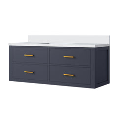 Blue Single Bath Vanity 48 in. W x 22 in. D, with Cultured Marble Top