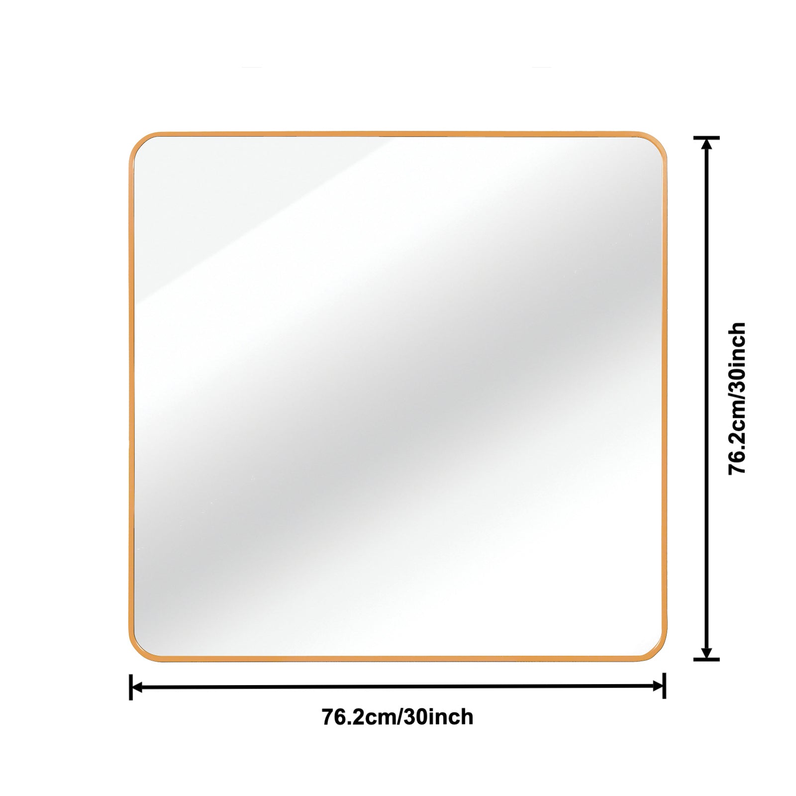 30 in x 30 in Gold Metal Framed Square Bathrrom Mirror for Wall.