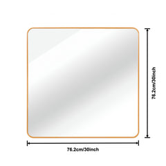 30 in x 30 in Gold Metal Framed Square Bathrrom Mirror for Wall.