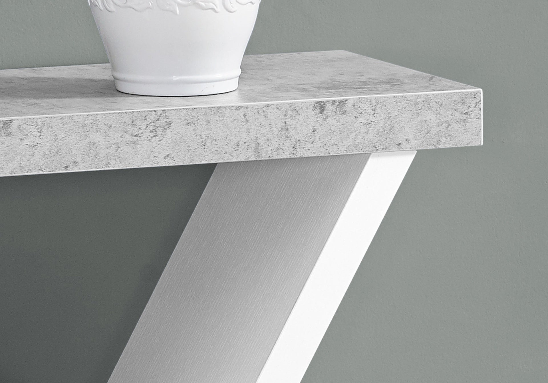 Accent Table, Console, Entryway, Narrow, Sofa, Living Room, Bedroom, Grey And White Laminate, Contemporary, Modern