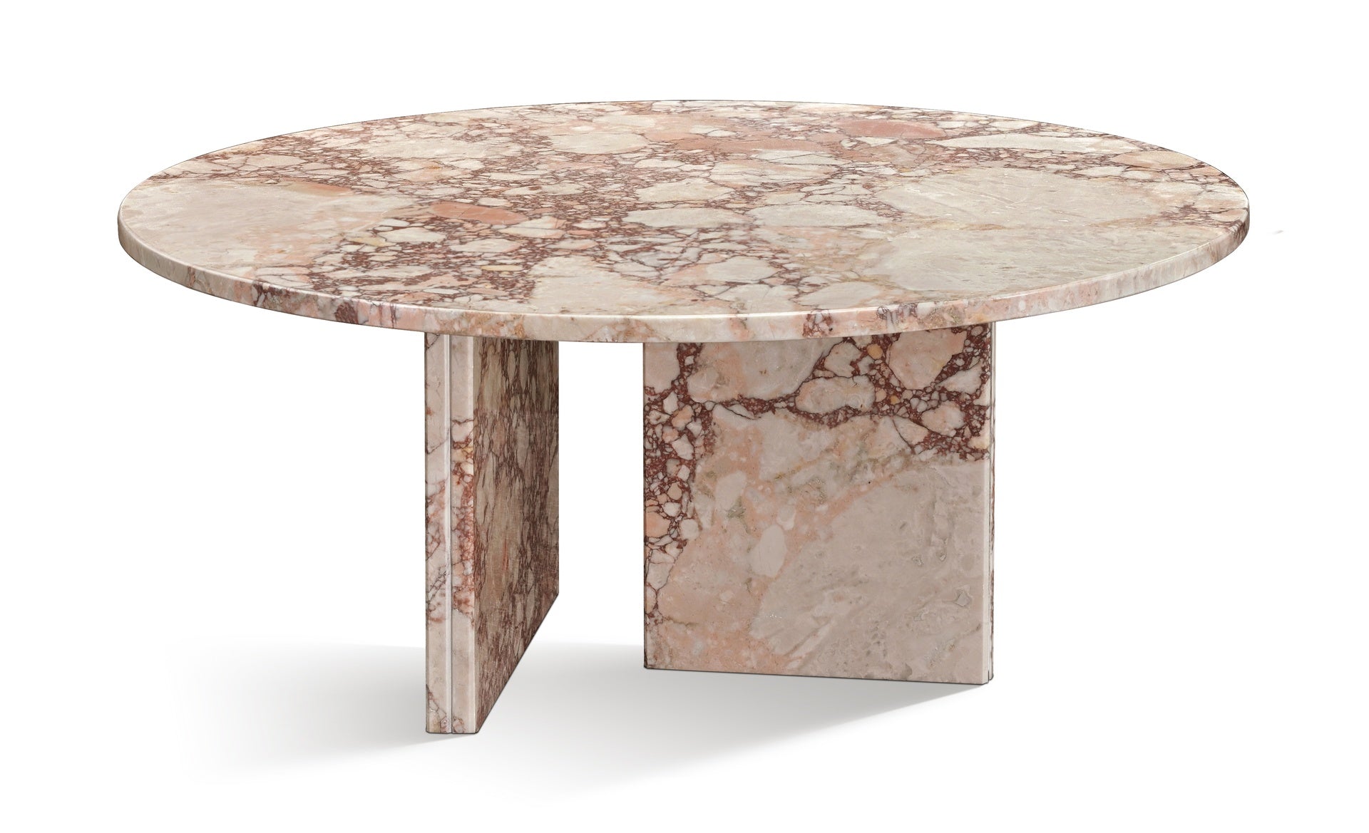 Pink natural marble coffee table, small table, living room table, natural stone, Ø27.6 h12.6 Inch/Ø70 h32 cm, genuine marble, real marble