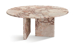 Pink natural marble coffee table, small table, living room table, natural stone, Ø27.6 h12.6 Inch/Ø70 h32 cm, genuine marble, real marble