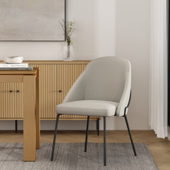 Dining Chair in Stone Gray and Black