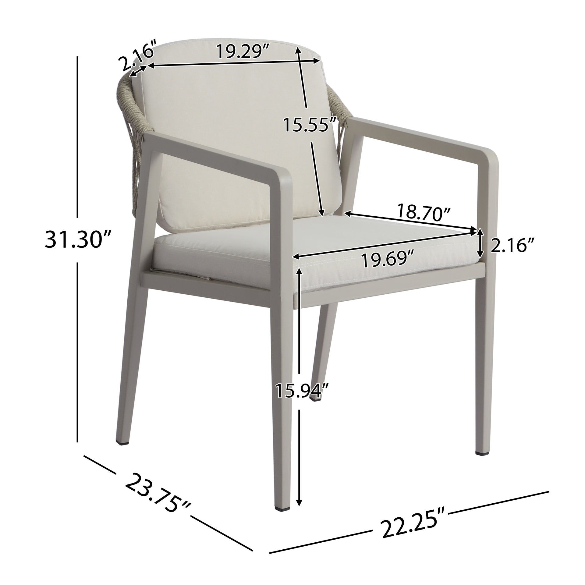 7 pieces Outdoor Dining Set,Dining Chair (Set of 6)+Acacia Wood Expandable Dining Table,Gray