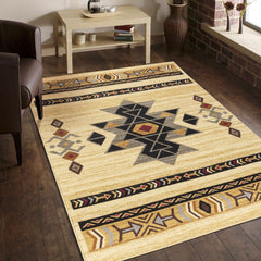 Tribes GC_YLS4006 Cream 2 ft. 7 in. x 7 ft. 3 in. Southwest Area Rug