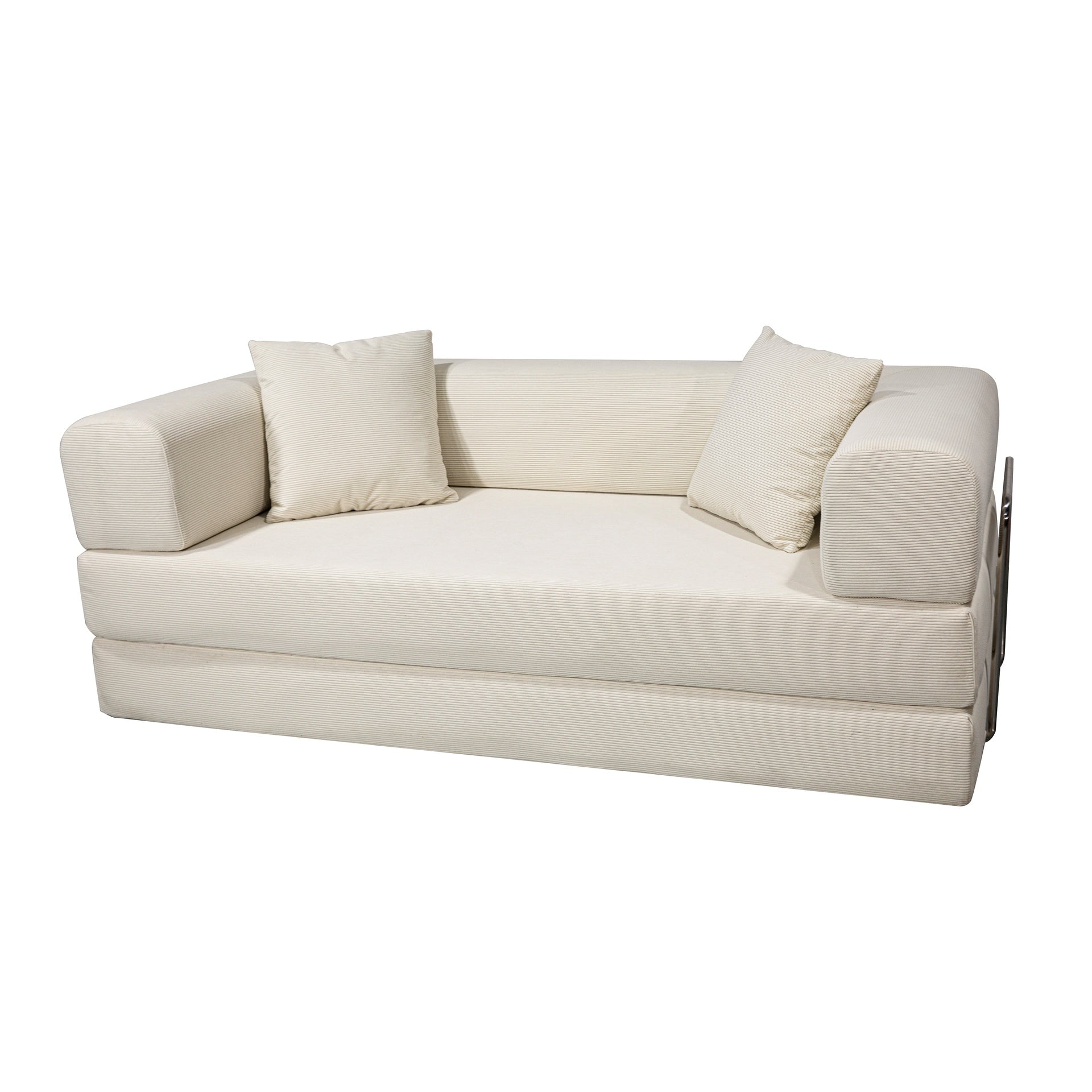 Double sofa, sofa bed, multifunctional compression sofa, wide body sofa, pure sponge sofa, fine striped velvet fabric sofa