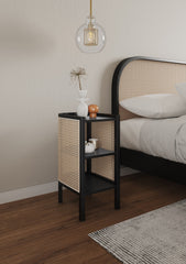 End Table in Black and Natural