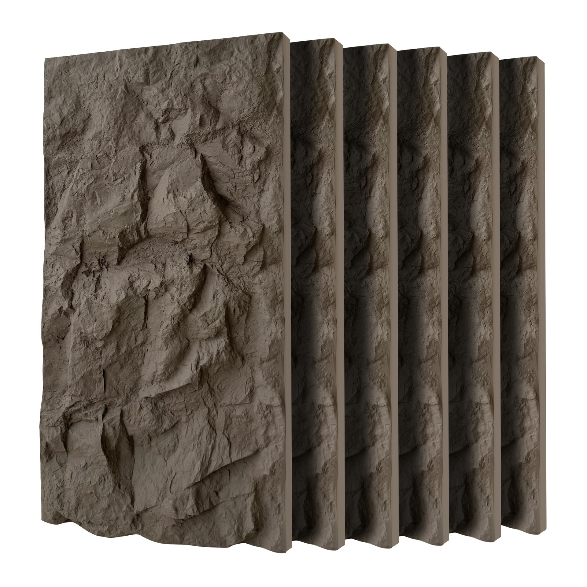 3D Faux Stone Wall Panels, 6 PCS PU Wainscoting Panel for Interior Wall Decor, Flame-resistant & Lightweight & Waterproof, for TV Wall, Office, Living Room, 47.24" × 23.62"(Rock Stone)(Carbon Black)