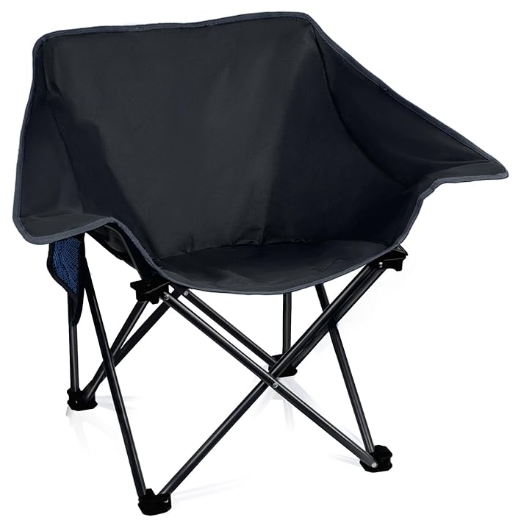 4 Pack Portable Camping Chair Compact Collapsible Outdoor Folding Sports Chairs for Adults Heavy Duty Camp Sporting Events Park Lawn 400 Lbs Black Black