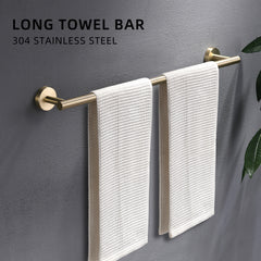 8-Pieces Brushed Nickel Gold Bathroom Accessories Set, Stainless Steel Bathroom Hardware Set, Bath Towel Bar Set, Towel Racks for Bathroom Wall Mounted.