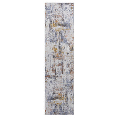PAYAS Collection 2X8 Ivory / Blue / Abstract Runner Rug
