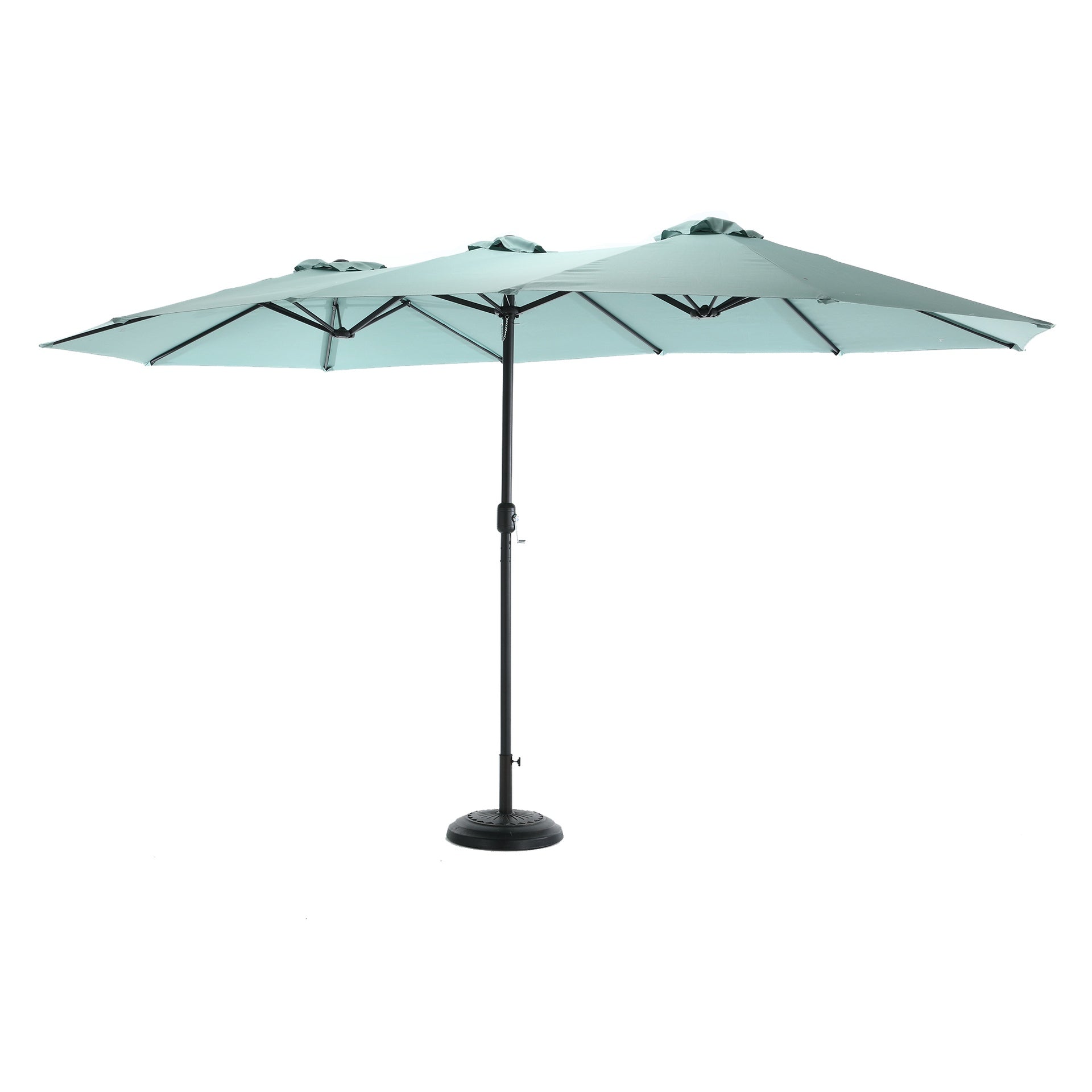 14.8 Ft Double Sided Outdoor Umbrella Rectangular Large with Crank ( Light green )(No Base)