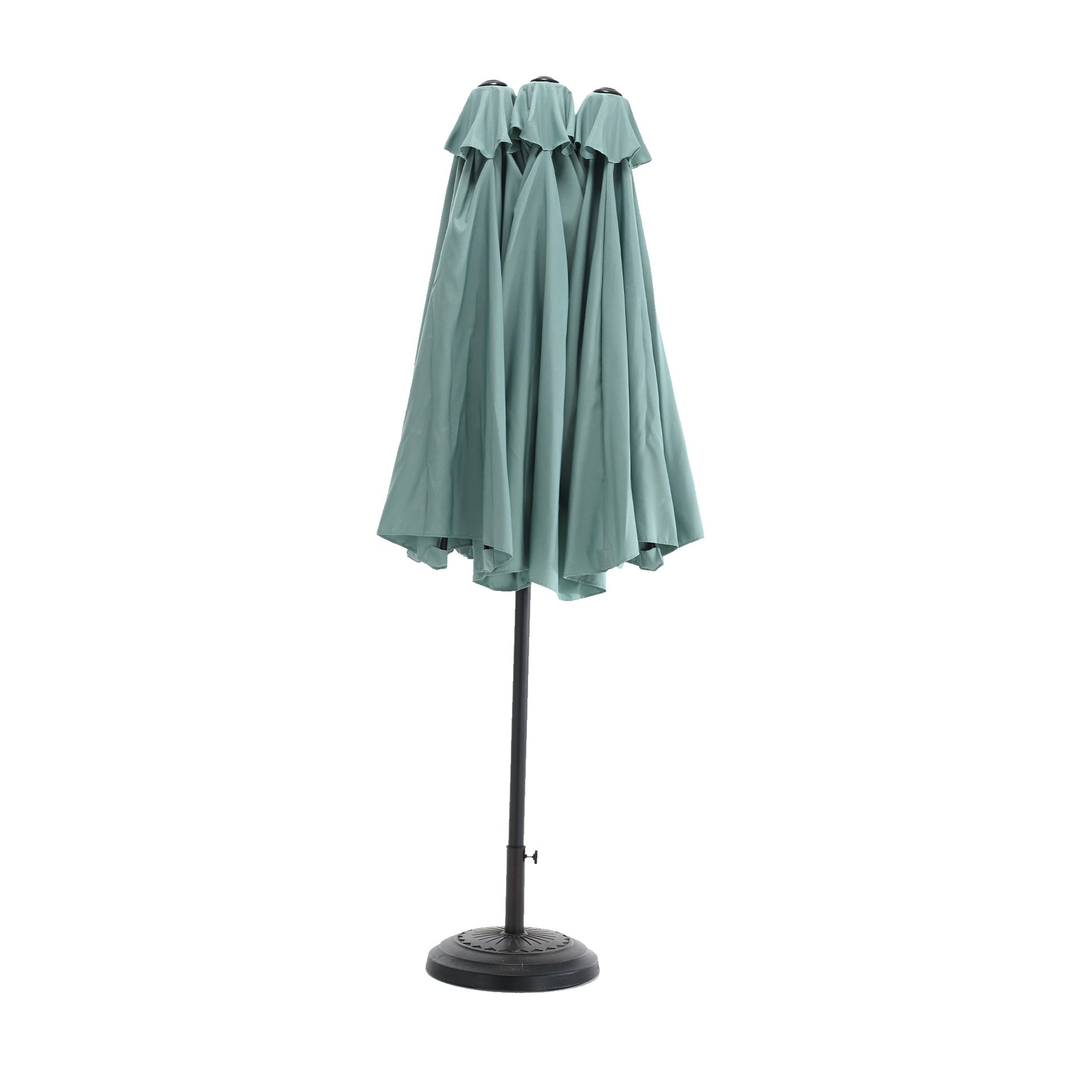14.8 Ft Double Sided Outdoor Umbrella Rectangular Large with Crank ( Light green )(No Base)