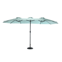 14.8 Ft Double Sided Outdoor Umbrella Rectangular Large with Crank ( Light green )(No Base)