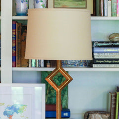 Slant Retro Drum Hardback Lampshade with Washer Fitter, Beige