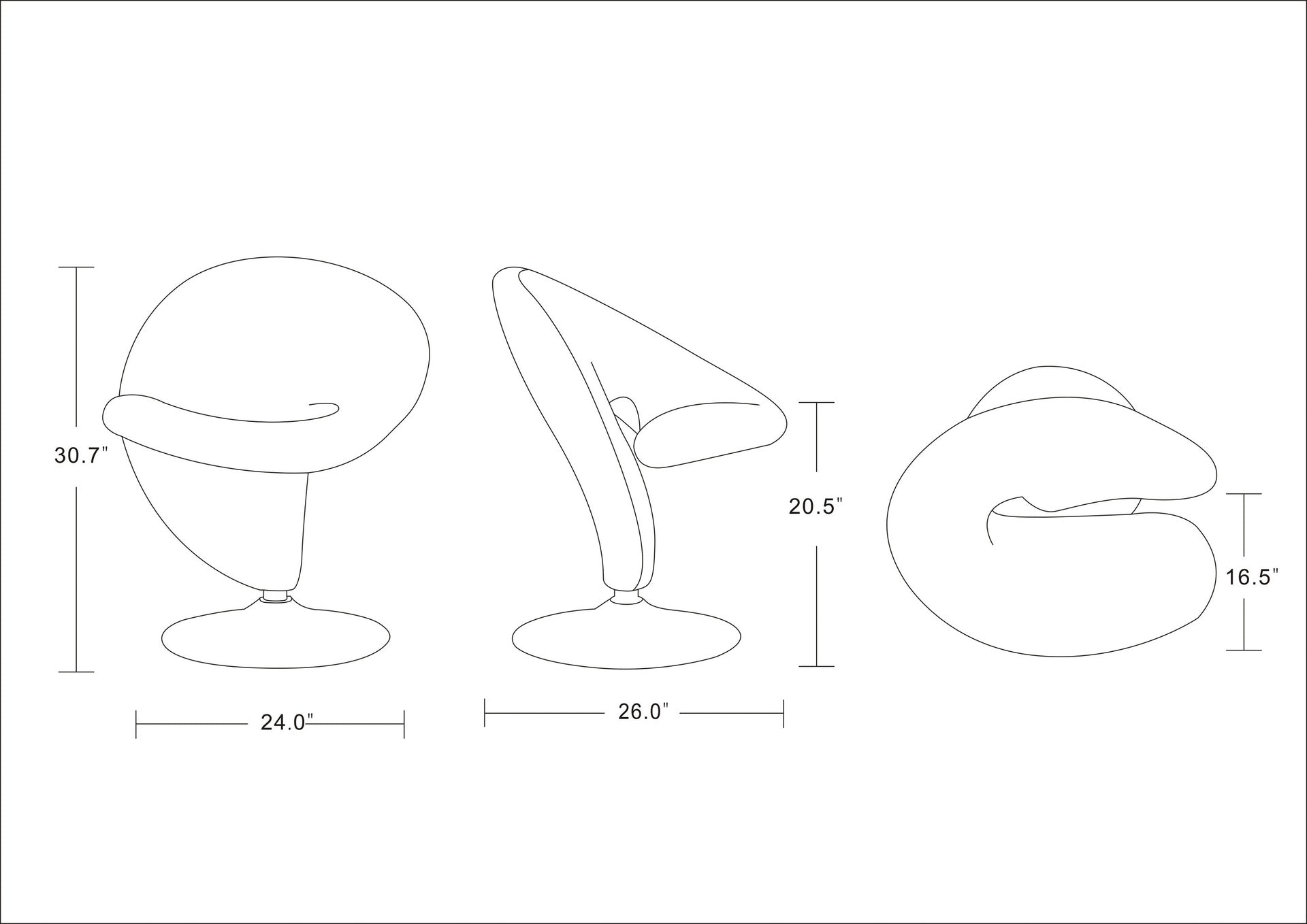 Swivel Lounge Chair in Yellow