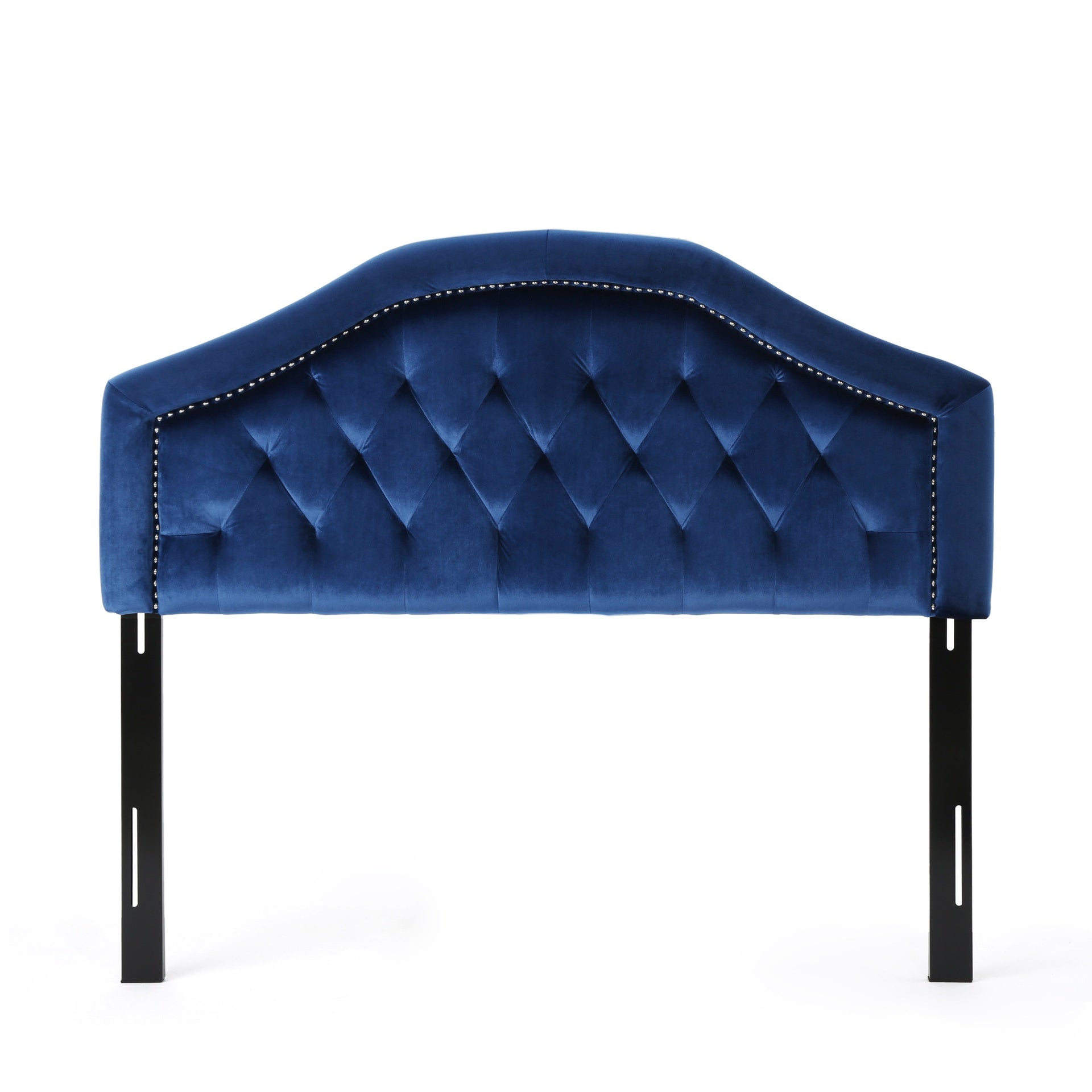 Tufted Upholstered Headboard Queen Size, Solid Wood Head Board with Durable Metal Legs, Adjustable Height Queen headboard with Nailhead Trim in Bedroom