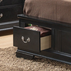 Elegant Black Twin Storage Bed With Charm