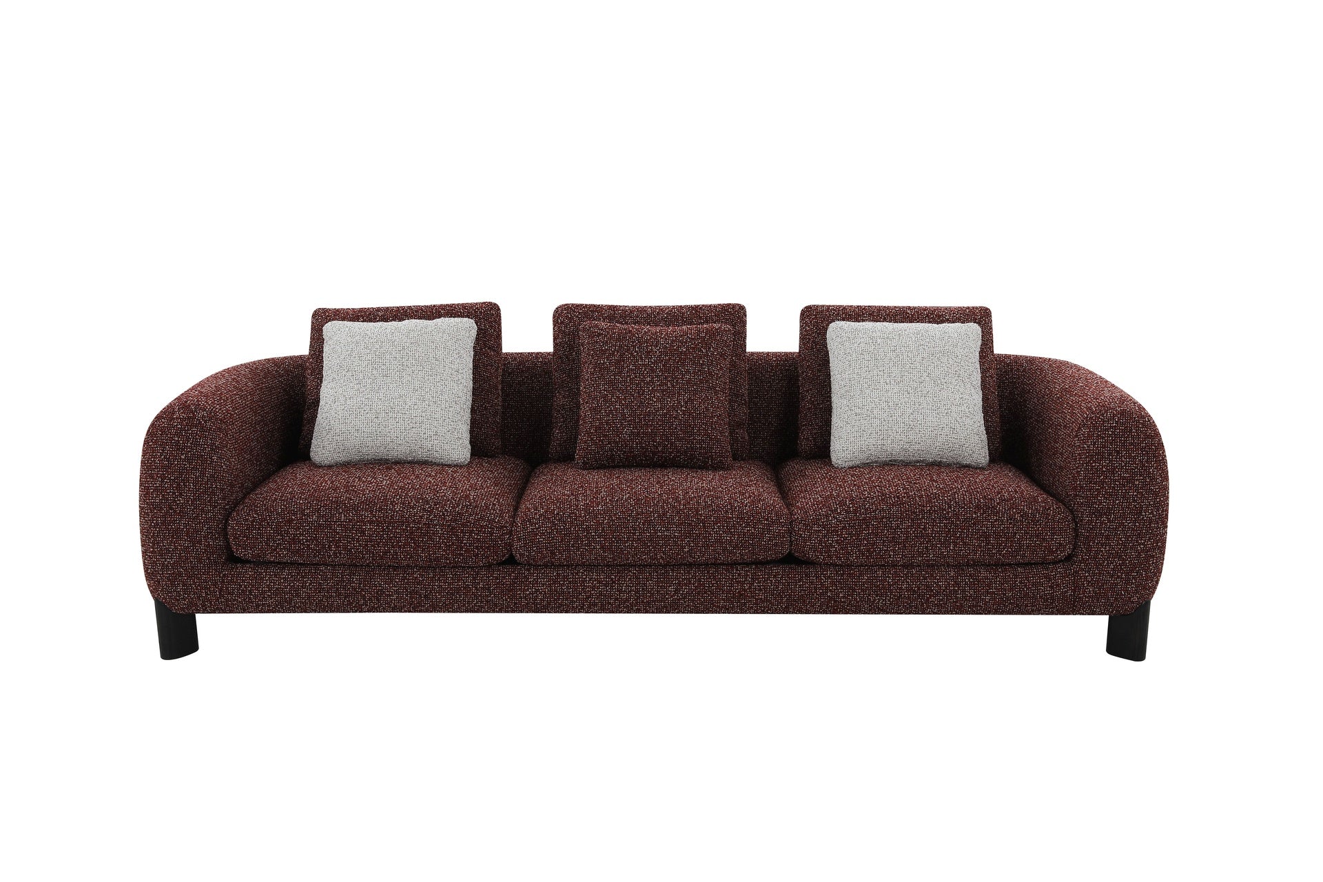 Mardi Maroon Tweed Sofa w/3 Pillows