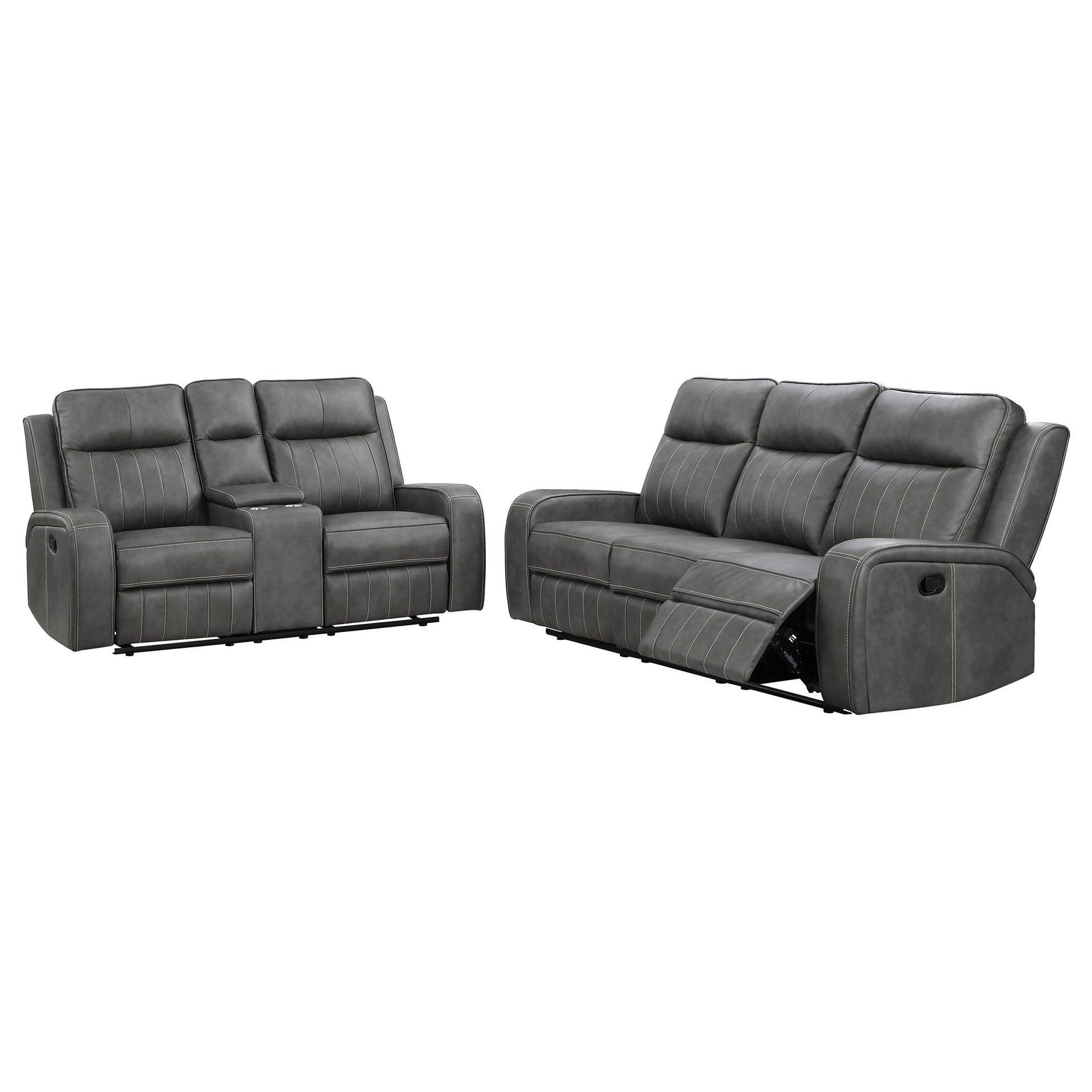 Forrest Grey 2-piece Motion Reclining Sofa Set