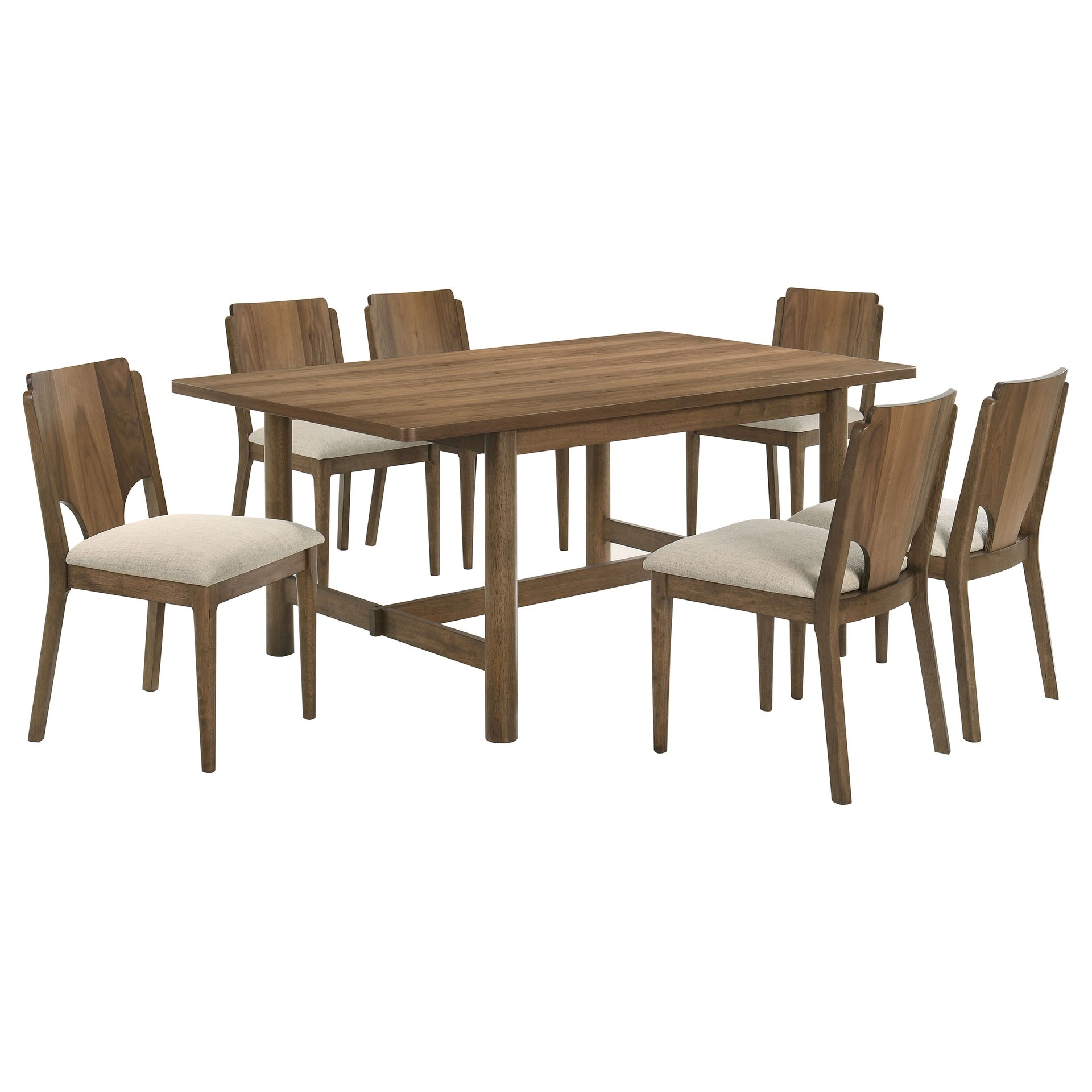 Graham Walnut 7-piece Rectangular Dining Table Set