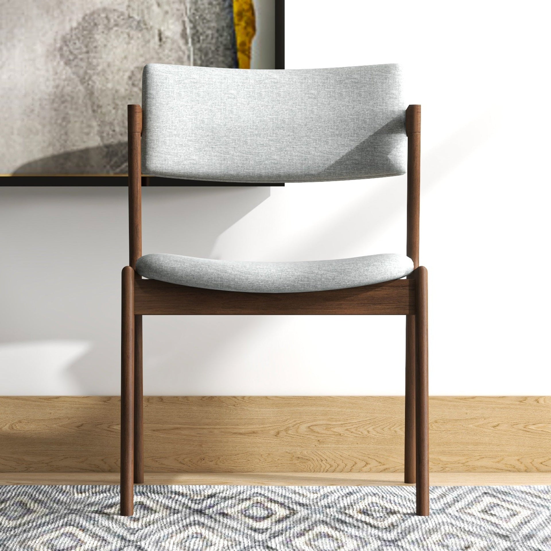 Edwin Light Gray Fabric Dining Chair (Set Of 2)