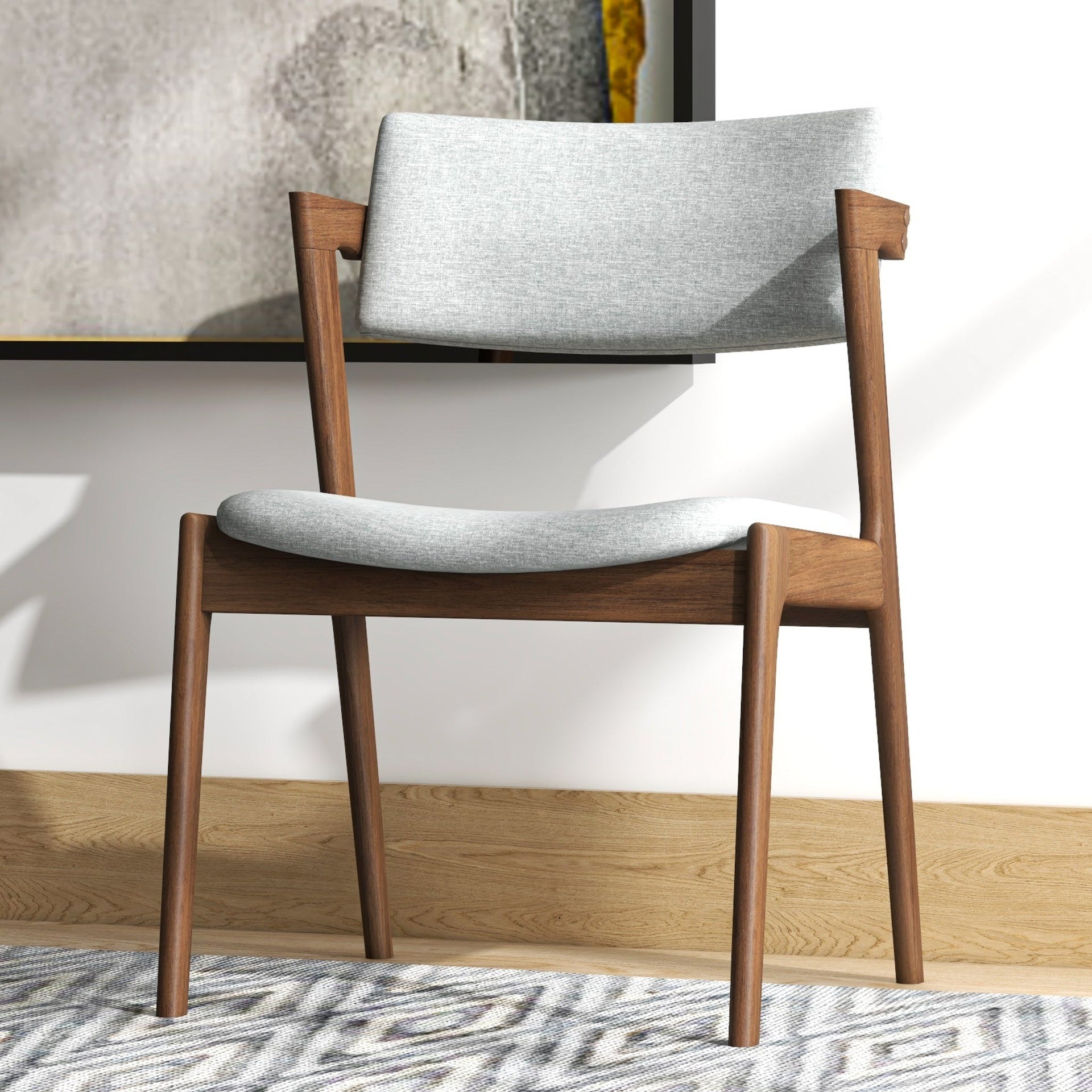 Edwin Light Gray Fabric Dining Chair (Set Of 2)