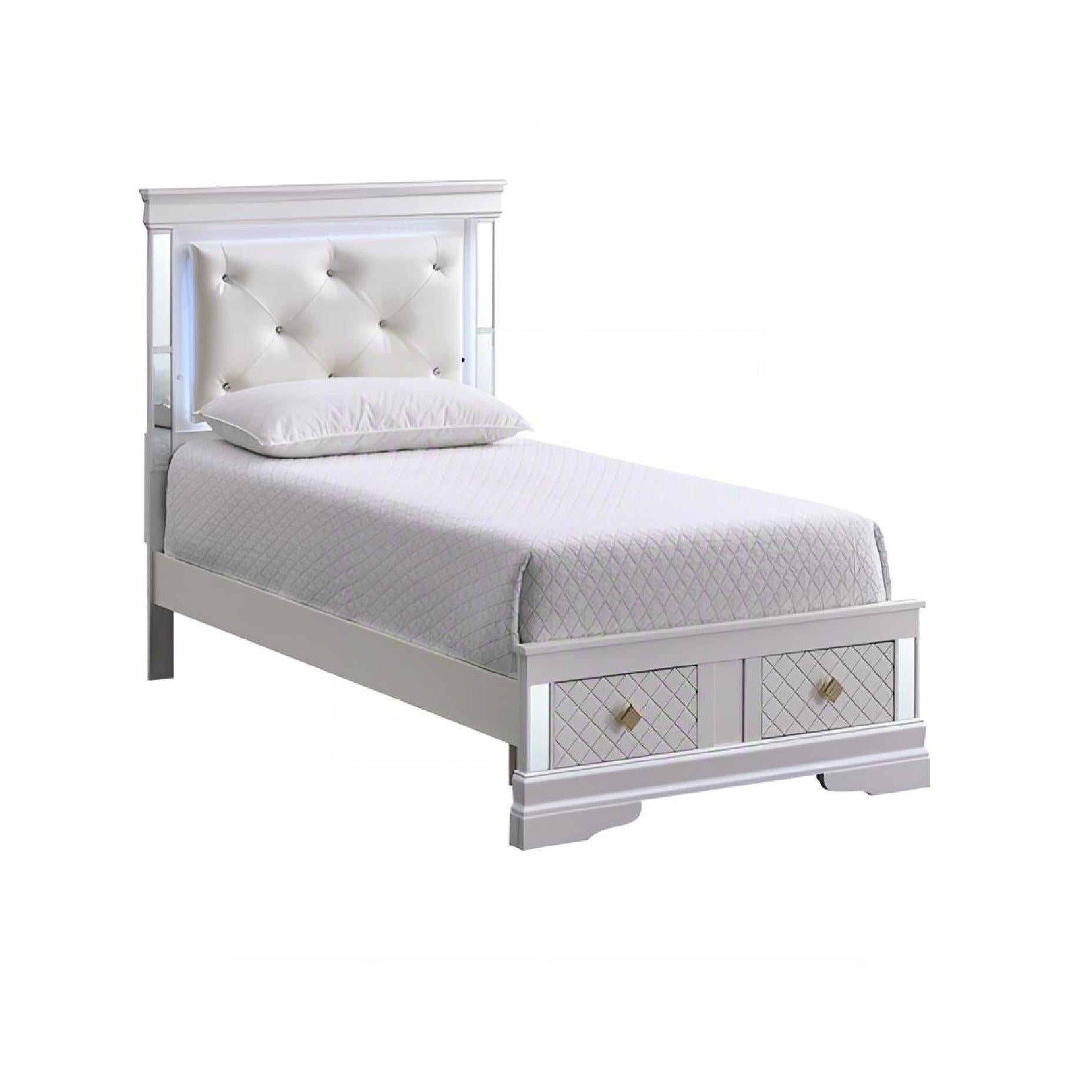 Verona G6735B-TSB Twin Bed ( Mattress Not Included),  Pearl White