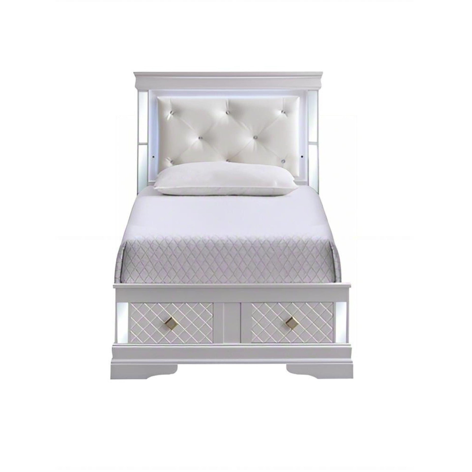 Verona G6735B-TSB Twin Bed ( Mattress Not Included),  Pearl White