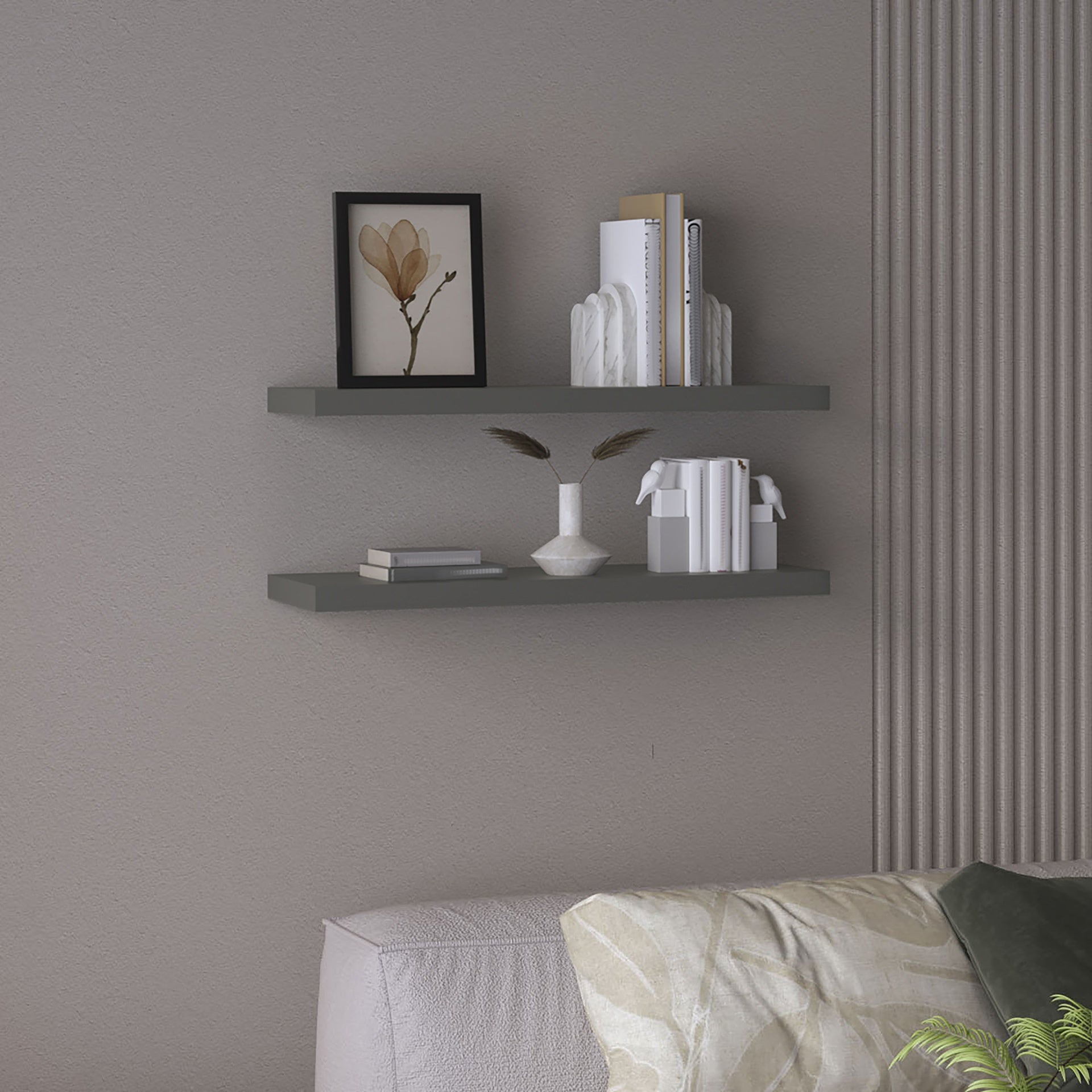 Ecco 31.5" Wide  Floating Shelves Set of 2, Shelves for Wall Decor for Bedroom, Bathroom Storage Shelves, Book Shelves for Living Room