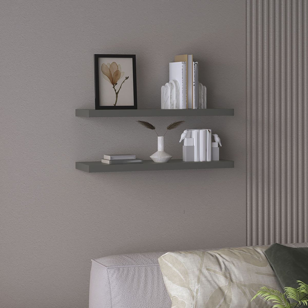 Ecco 31.5" Wide  Floating Shelves Set of 2, Shelves for Wall Decor for Bedroom, Bathroom Storage Shelves, Book Shelves for Living Room