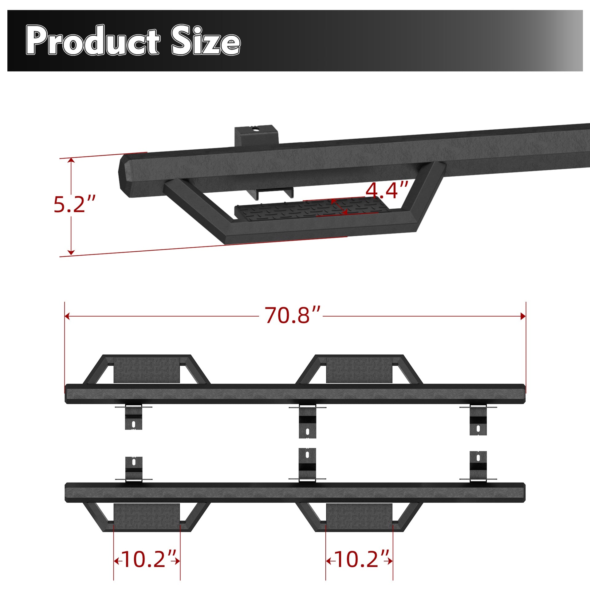 Running Boards Side Steps For 18-26 Wrangler JL  (Include 4XE Model) Two Stairs