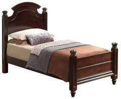 Elegant Traditional Twin Bed In Cappuccino