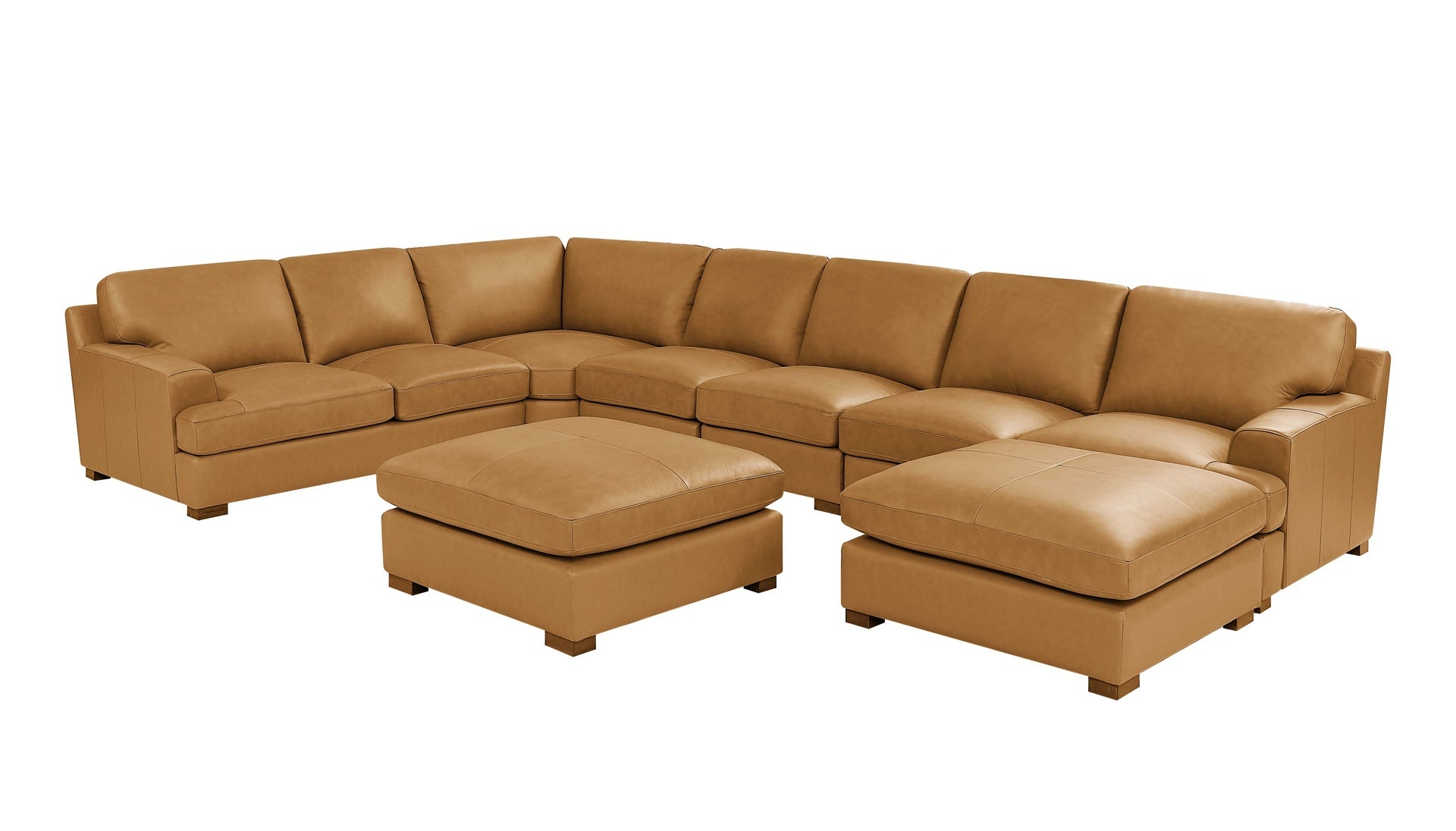 Leather Match Large Seating Modular Sectional