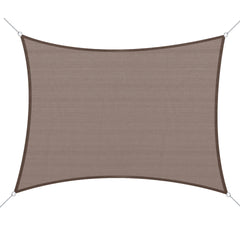 Outsunny 13' x 20' Sun Shade Sail Canopy Outdoor Shade Sail Cloth for Patio Deck Yard with D-Rings and Rope Included, Brown