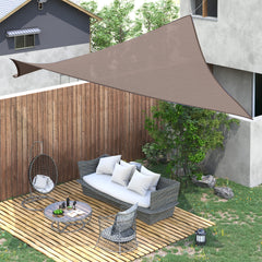 Outsunny 13' x 20' Sun Shade Sail Canopy Outdoor Shade Sail Cloth for Patio Deck Yard with D-Rings and Rope Included, Brown