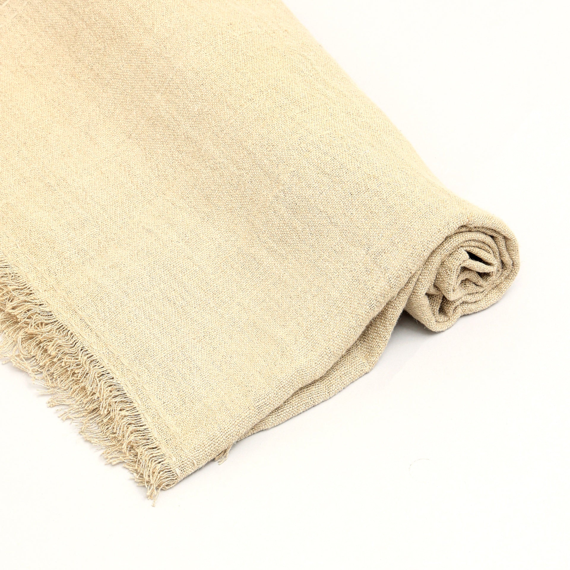 Stonewashed Linen Woven Throw Blanket with Fringe – 52X68"