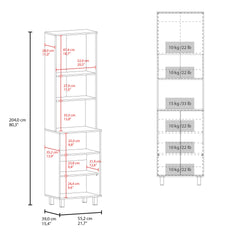 Bombona 80" High Double Cabinet Kitchen Pantry, Storage Cabinet, with Six Shelves for Kitchen, Garage White