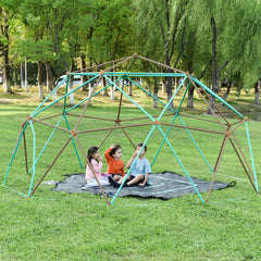 13ft Geometric Dome Climber Play Center, Kids Climbing Dome Tower with Hammock, Rust & UV Resistant Steel Supporting 1000 LBS
