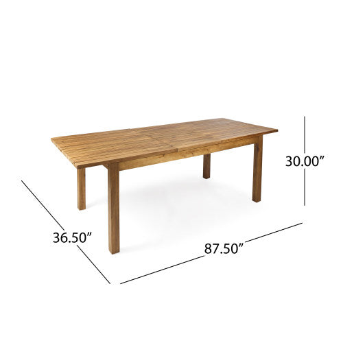 7 Pieces Acacia Wood Outdoor Dining Set s,Modern 6 Chairs 1 Large Table, Dining Furniture Set for Lawn, Backyard, Garden Deck,Poolside,Grey