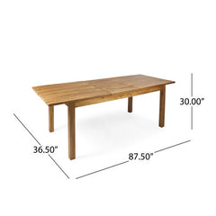 7 Pieces Acacia Wood Outdoor Dining Set s,Modern 6 Chairs 1 Large Table, Dining Furniture Set for Lawn, Backyard, Garden Deck,Poolside,Grey