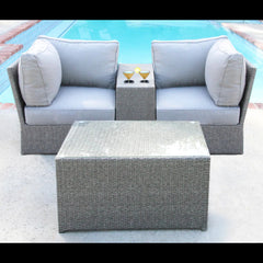 2-Person Wicker Seating Set with Cushions, Fully Assembled