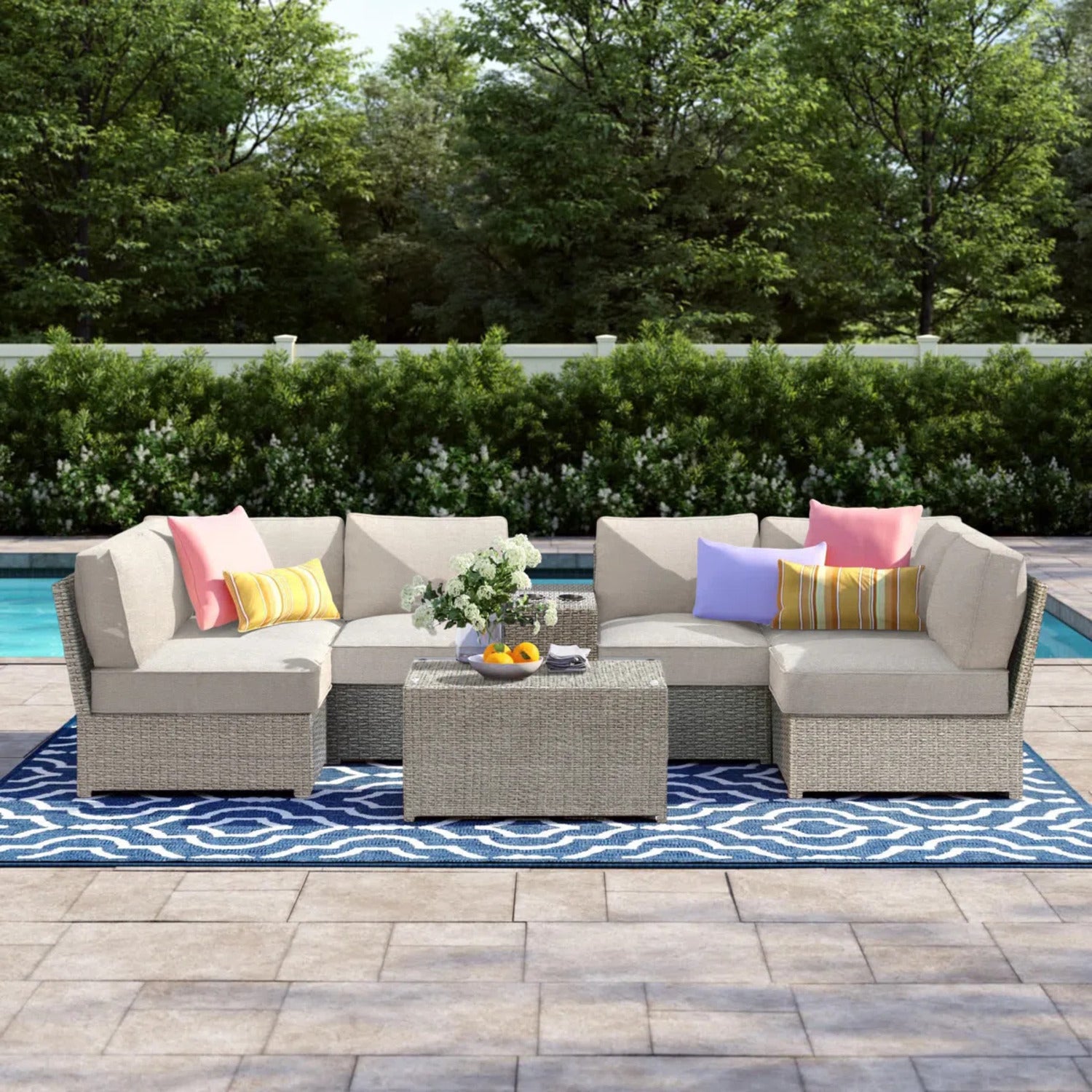 4-Person Outdoor Sofa Set – Pre-Assembled & Cushion Included
