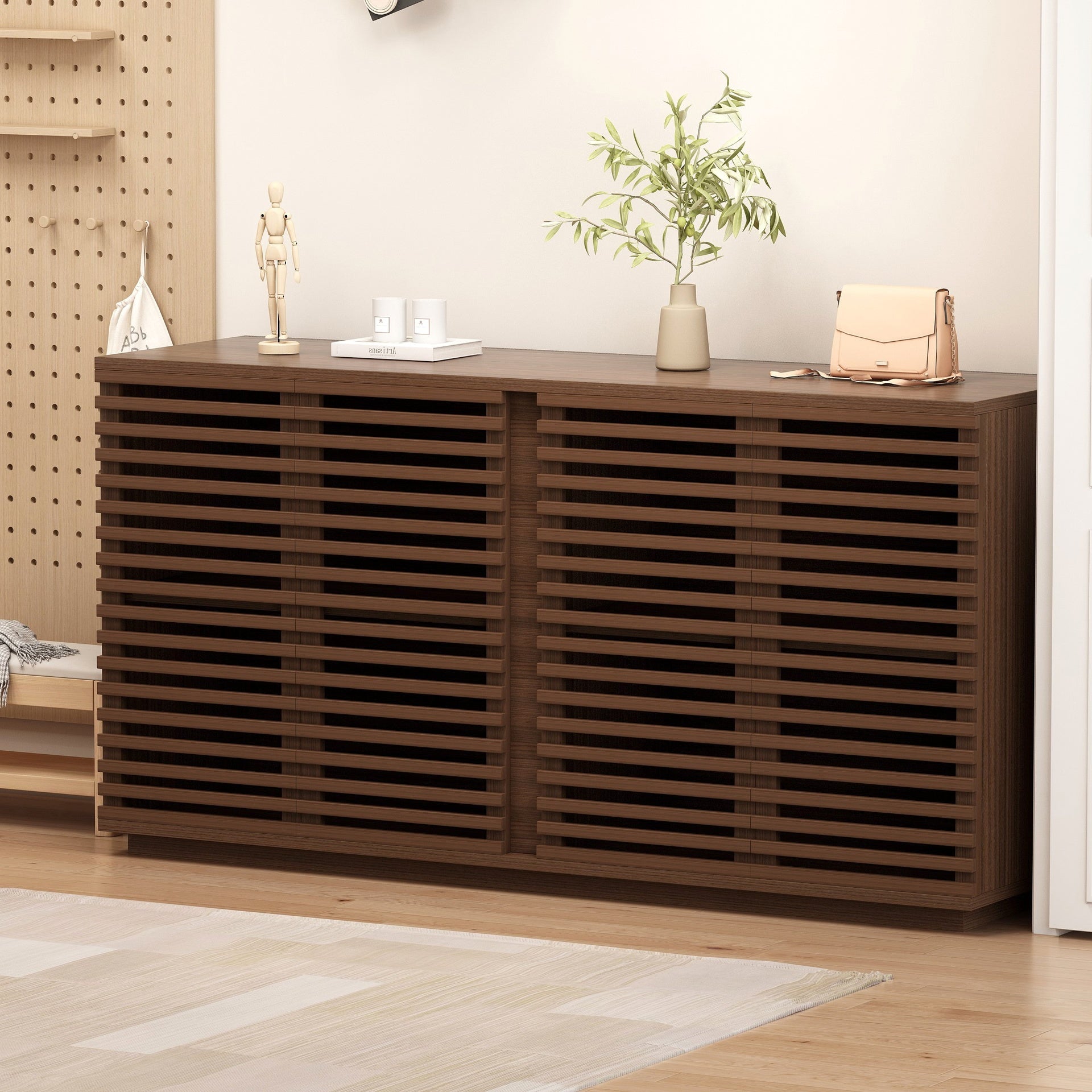 Living Room Furniture Entertainment Storage Dining Room Cabinet, Buffet Sideboard With Solid Wood Doors,59.92''w x 15.75''d x 29.53''h