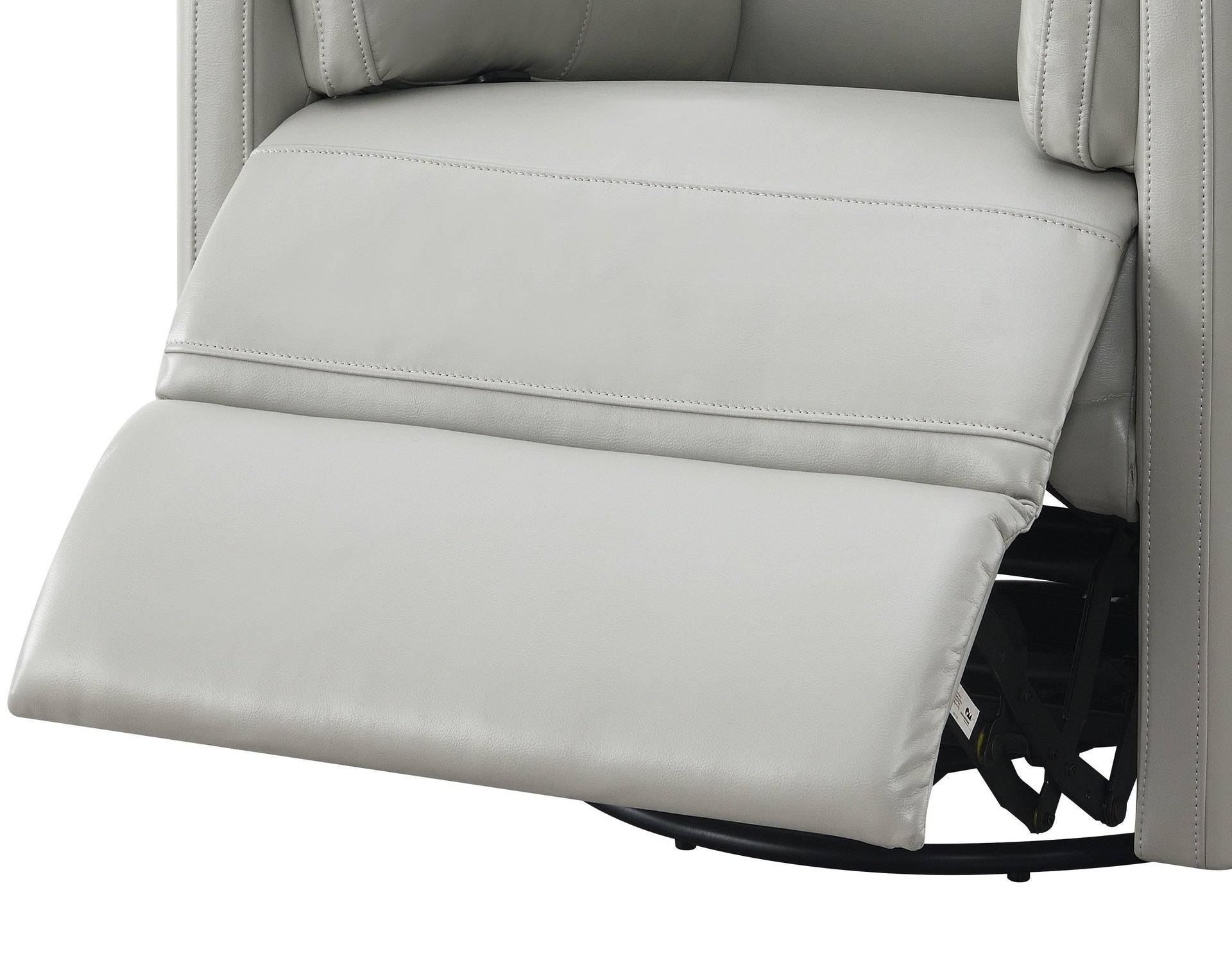 Sagen Gray Faux Leather Glider Recliner with Swivel