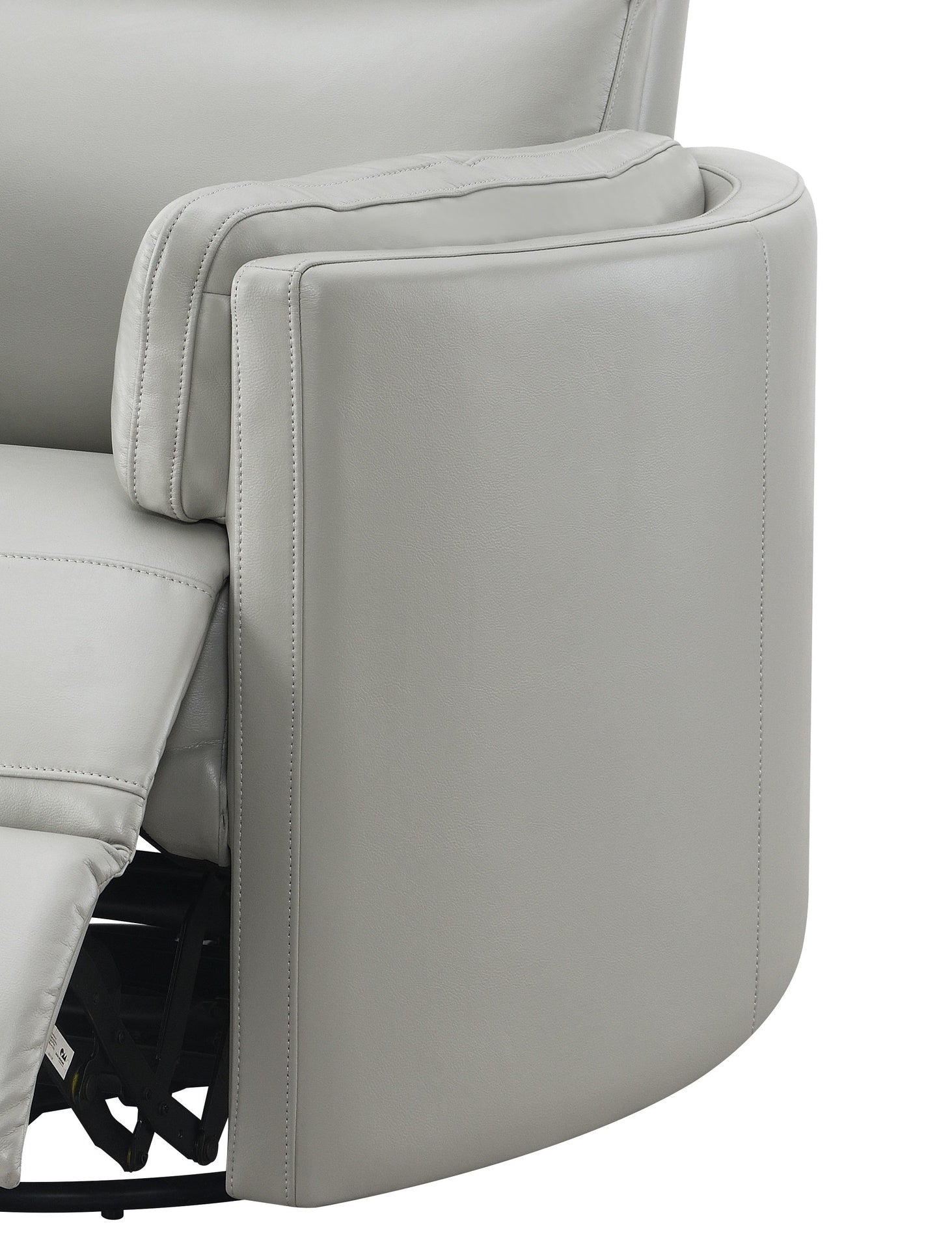 Sagen Gray Faux Leather Glider Recliner with Swivel