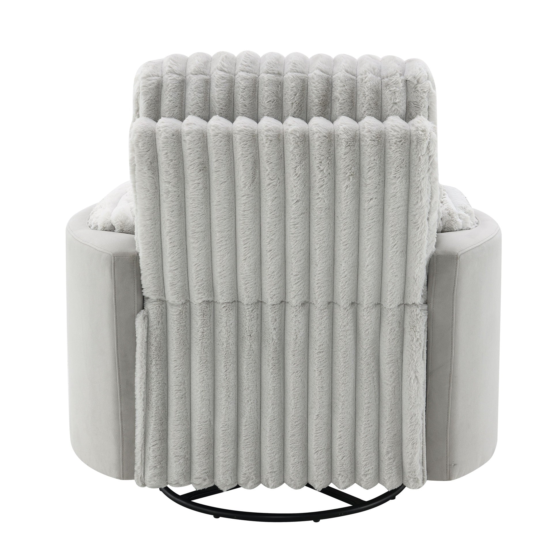 Emee Gray Corduroy Glider Recliner w/ Swivel