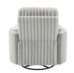 Emee Gray Corduroy Glider Recliner w/ Swivel