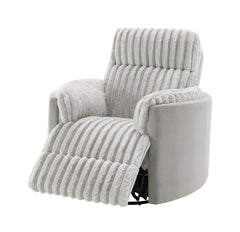 Emee Gray Corduroy Glider Recliner w/ Swivel
